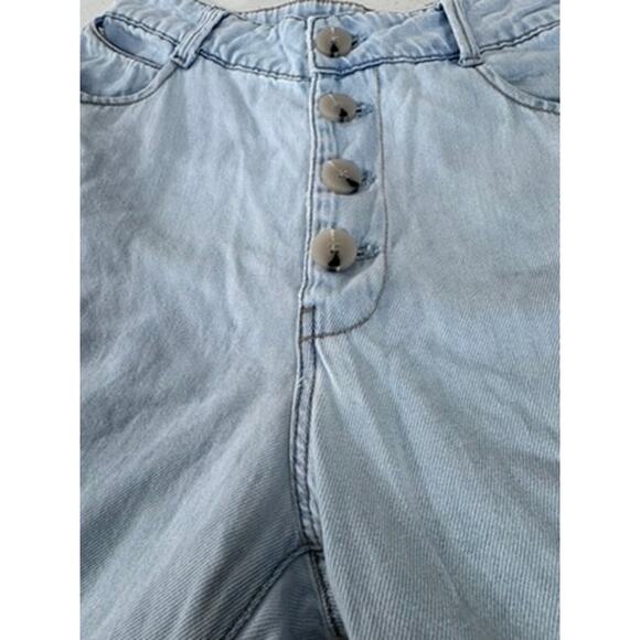"ZARA" High Rise,Wide Leg,Button Fly Jeans,SZ 6, Short Y2K Retro 90's Hipster - Picture 4 of 12